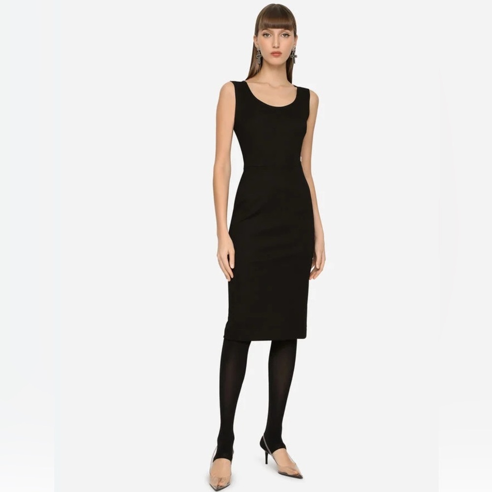 Vintage D&G Classic Black Midi Dress Size 8